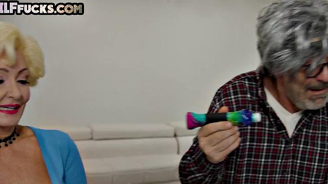 Busty granny with curvy body drilled by BBC from back