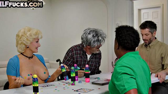 Busty granny with curvy body drilled by BBC from back