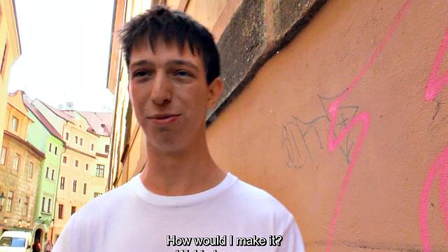 Str8 Euro amateur gets assfucked before stroking cock in POV