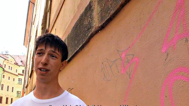 Str8 Euro amateur gets assfucked before stroking cock in POV