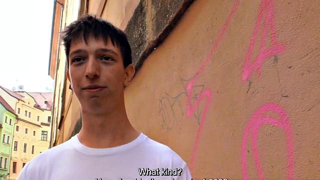 Str8 Euro amateur gets assfucked before stroking cock in POV