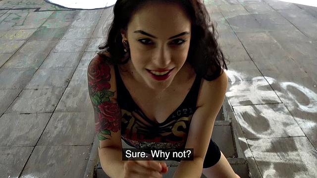 A tattooed beauty give a sloppy POV handjob and blowjob until she climaxes in a messy creampie