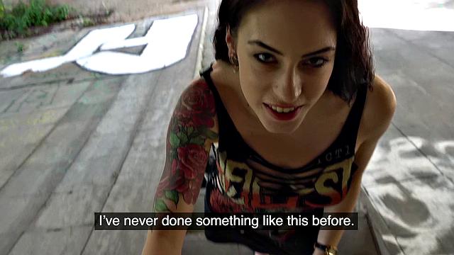 A tattooed beauty give a sloppy POV handjob and blowjob until she climaxes in a messy creampie