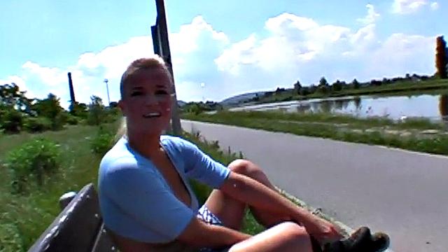 Real public babe POV fucked outdoor in after casting and BJ