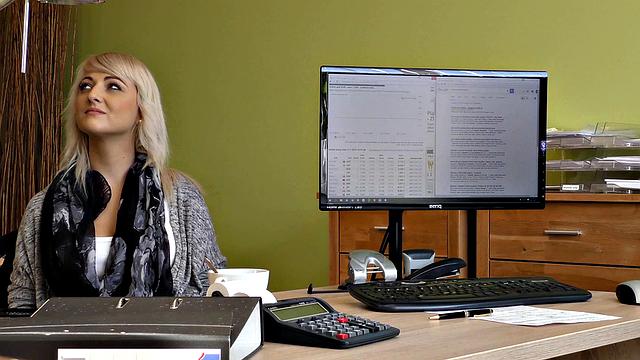 LOAN4K. Clerk lures gorgeous chick into sex session