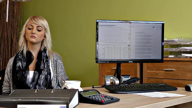 LOAN4K. Clerk lures gorgeous chick into sex session