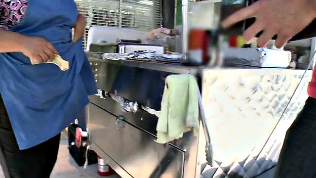 Athletic jock picked up jerking cock