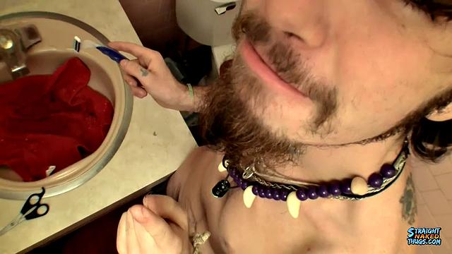 Showering & Stroking in the Bathroom with Samuel Phatom