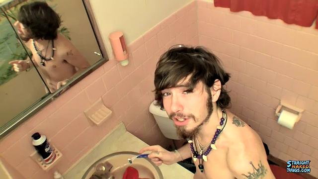 Showering & Stroking in the Bathroom with Samuel Phatom