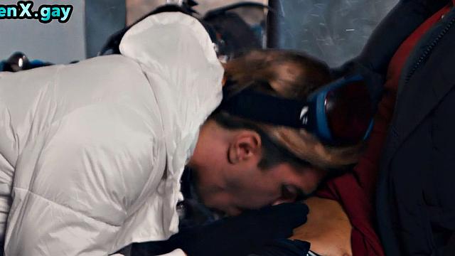 Manly stud barebacks BF's skinny ass on wintering