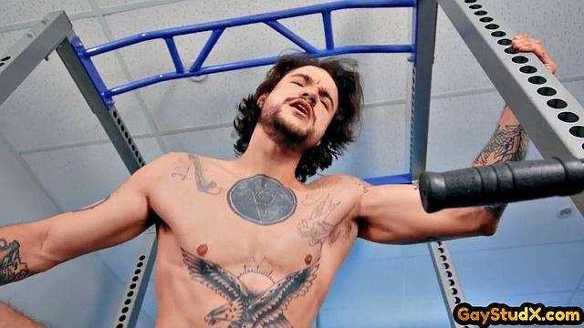 Horny stud drilling his twink slut