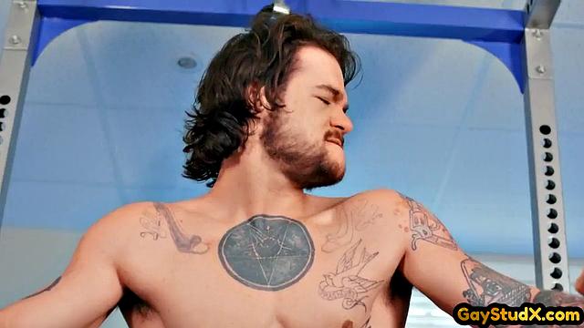 Horny stud drilling his twink slut