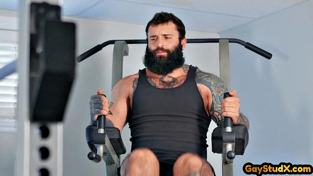 Horny stud drilling his twink slut