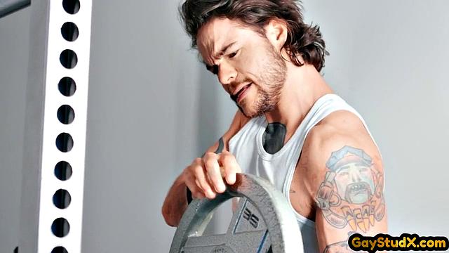 Horny stud drilling his twink slut