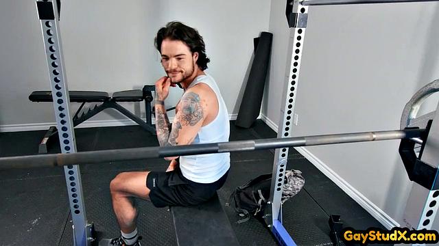 Horny stud drilling his twink slut