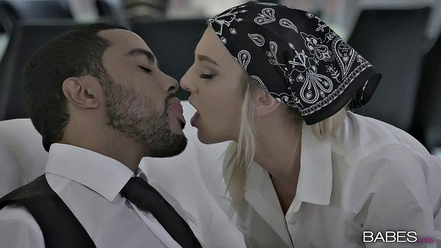 Blonde bombshell gets her pussy licked, fucked and facialized in hot interracial action