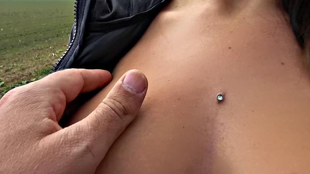 Czech hottie with brown hair takes a wild ride in the woods