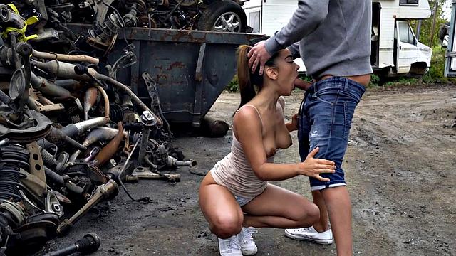 Public dirty bae fucked by nice cock in wet pussy hole