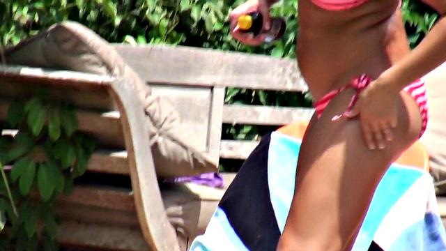 Stacey Hopkins gets her tan lines on in a hot bikini fuck