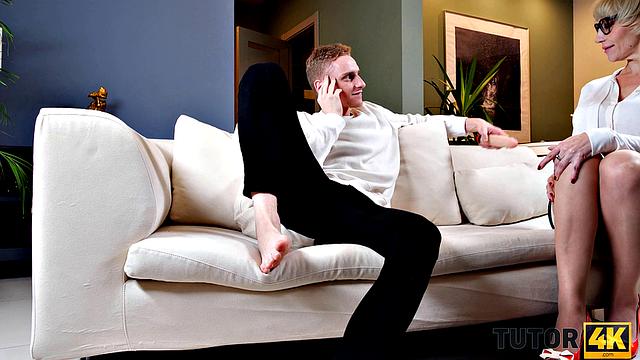 TUTOR4K. Dude came across teacher's sex toys and seduced her for a fuck