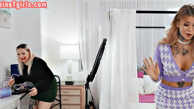 Inked MILF TS got barebacked while doing make up