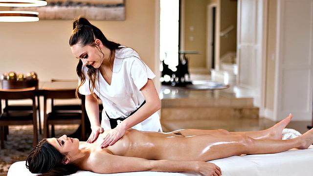 ALL GIRL MASSAGE - Perfect Lesbian Massage With Cuties Aften Opal And Kylie