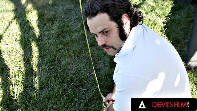 DEVILS FILM - Sexy Nudist Babe Selina Bentz Gets Fucked By Architect In Her Backyard