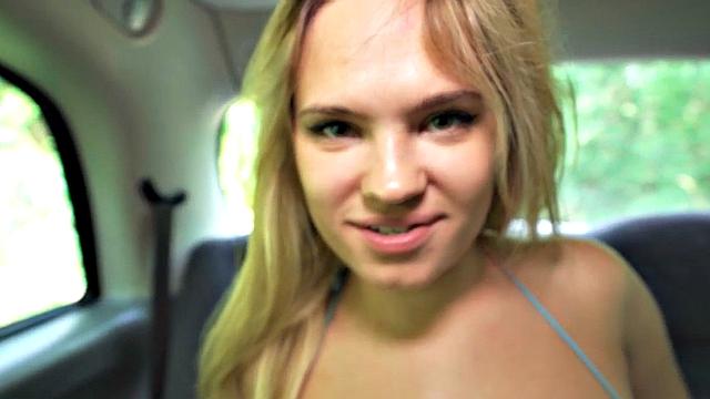 Taxi driver fucks 21yo slut in her tight pussy