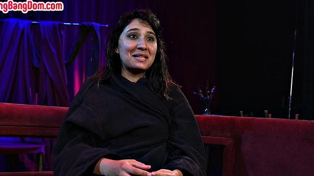 IR gangbanged slut gets bukkake after spanking and fucking