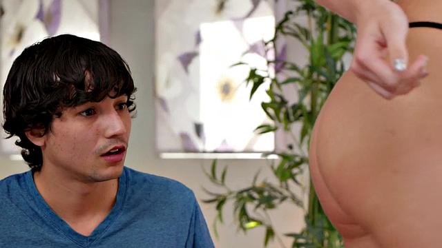 Short guy's cock ridden by nympho raven slut