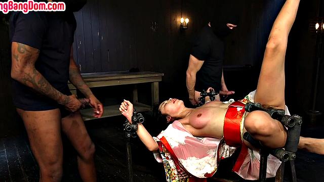 IR DP Asian babe gets drilled in hard fun