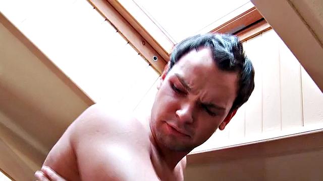 Pegging femdom drills guy at home in CFNM with dildo