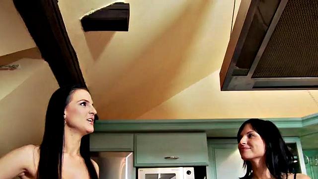 Pegging femdom drills guy at home in CFNM with dildo