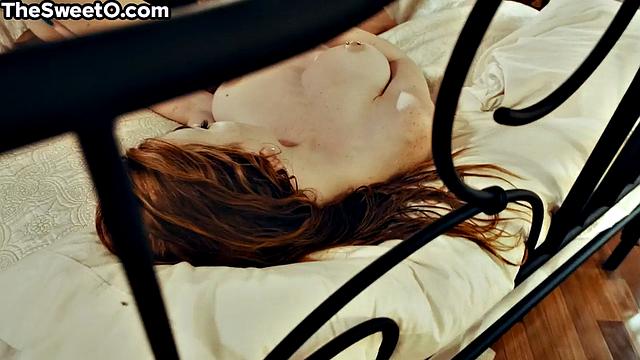 Redhead pierced babe gets drilled