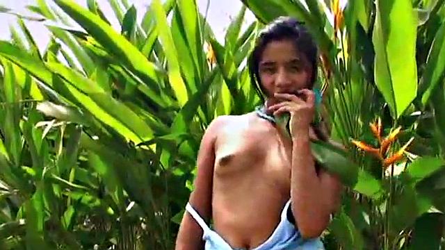 Tobie goes solo masturbating outdoors