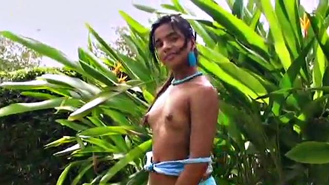 Tobie goes solo masturbating outdoors