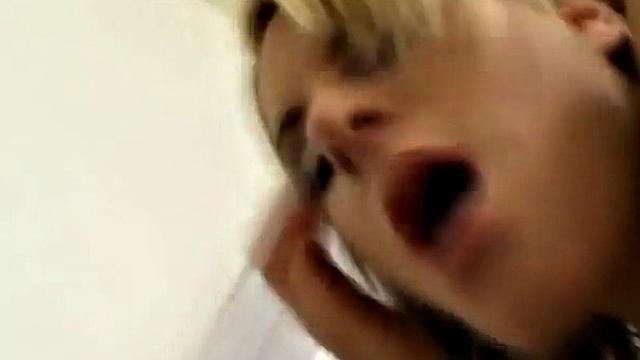 Horny blonde fingered then takes cumshot