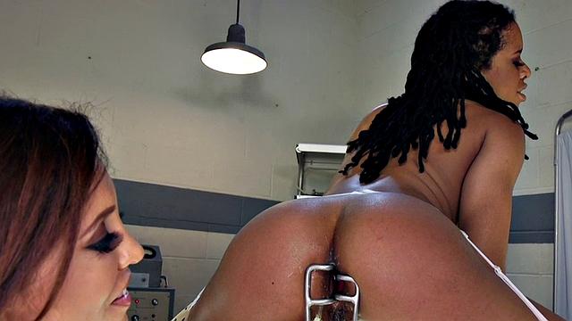 Enema ebony toyed and spanked at hospital by nurse