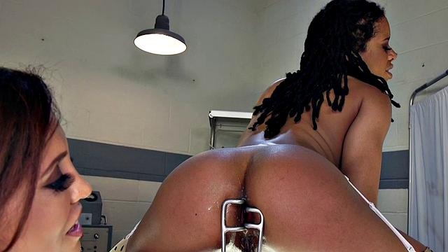 Enema ebony toyed and spanked at hospital by nurse