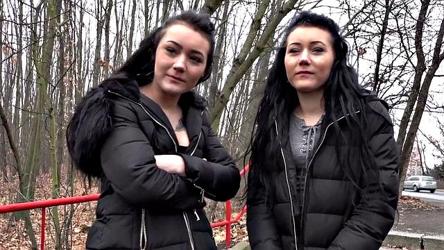 Pulled euro publicly drilled after blowjob in couple