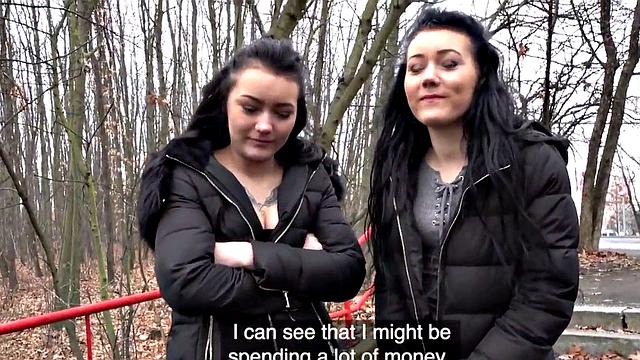 Pulled euro publicly drilled after blowjob in couple