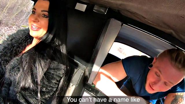 Bigbutt MILF cabbie nailed by passenger on the backseat