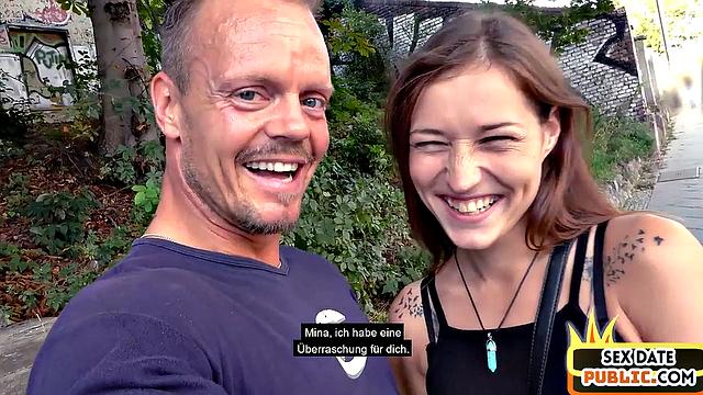 German sex date slut gets fucked in outdoor public POV