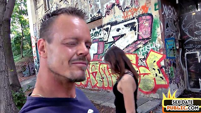 German sex date slut gets fucked in outdoor public POV
