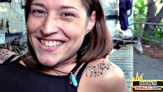 German sex date slut gets fucked in outdoor public POV