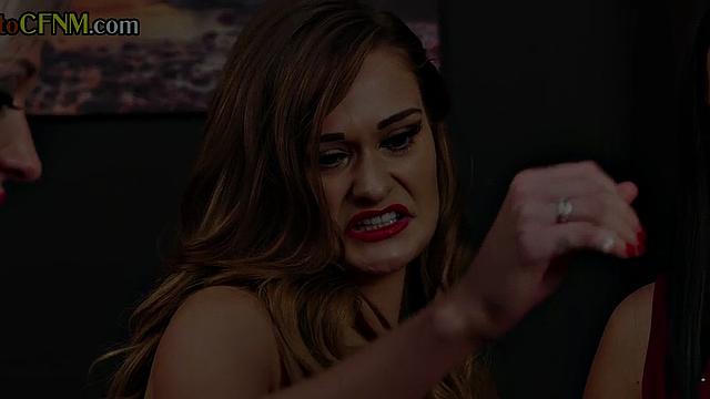 CFNM perverted sluts jerk off cock while sucking