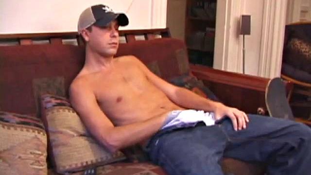 dAorable young Vincenzo is back for a solo session, and the hard and horny boy quickly gets busy massaging his cock. Stripping out of his underwear the skater boy gets his dick rock hard, while kicked back on the sofa.