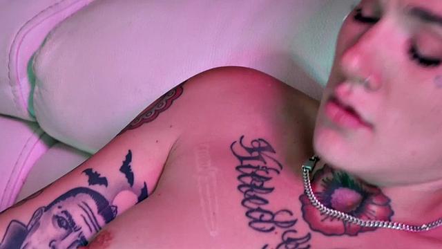 Latin lesbian babe strapon fucked by inked and pierced GF