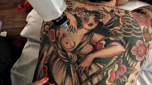 Big Tit Brunette Masseuse Massaging Rockstar Cock With Her Pussy