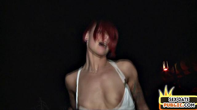 Redhead German public lady fucked outdoors on sex date